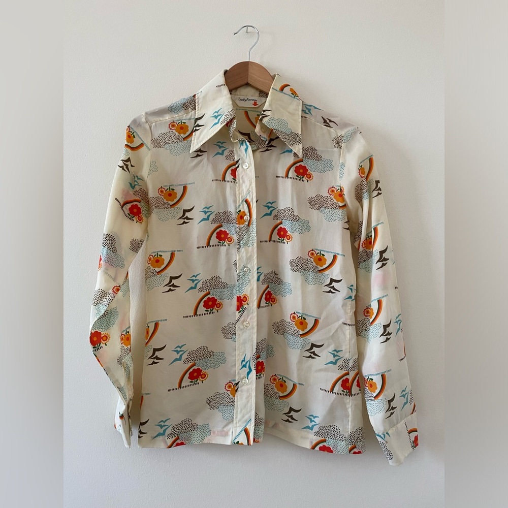60s/70s Lady Arrow button-up blouse